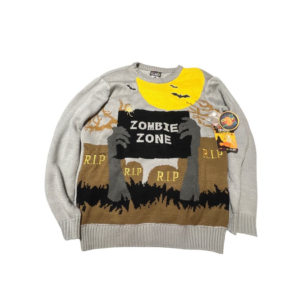 Ugly Halloween Sweater Size Large Lights Up NWT